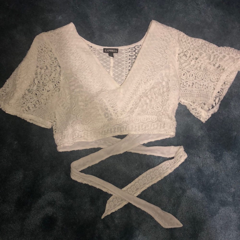 White Lacey Crop Top